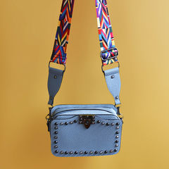 Bolsa couro alça colorida