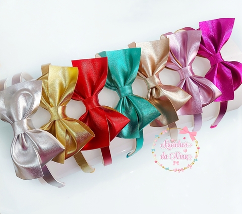 Tiara laço Metalizado