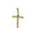 CRUCIFIXO EM OURO18k, ESMERALDA E BRILHANTE - Ótica Maia