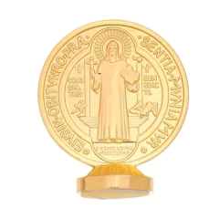 Medalha de São Bento para carro com fita adesiva - dourada - comprar online