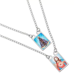 Escapulário de Nossa Senhora Aparecida em inox colorido a laser - comprar online