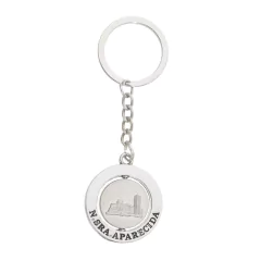 Chaveiro Nossa Senhora Aparecida giratório - Prata - comprar online
