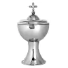 Cálice de Metal Cromado Coluna Larga 19cm