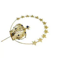 Coroa Dourada 16 cm com Resplendor para Imagem de Nossa Senhora