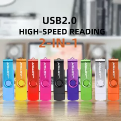 USB Flash Drive OTG Pen Drive 64gb 32gb USB Stick 16gb Rotatab Para Android Micr - loja online
