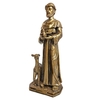 Imagem de São Francisco Com Animal de Mármore Com Pintura Em Bronze - 42 cm