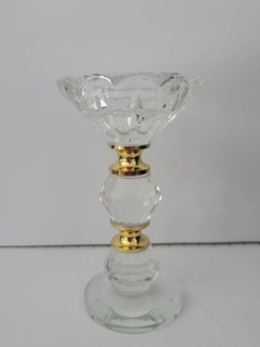 Castiçal Vela Cristal Porta Velas Enfeite