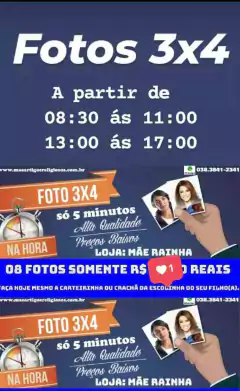 FOTOS 3 X 4 EM 5 MIN...