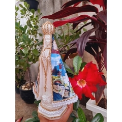 Imagem do NS SENHORA APARECIDA 23 CM LINDA COM PEDRARIAS E FOTOS SUA FAMÍLIA (((((PERSONALIZADA))))