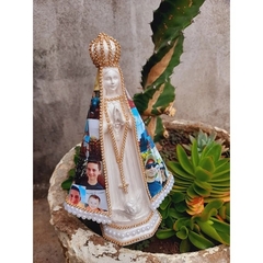 Ns Senhora Aparecida 20 cm Linda com pedrarias e fotos sua Família (((((Personalizada))))