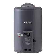 Termotanque A Gas Longvie Potenciado 48 Lts Tp350ar-n Montaje Dual Conexion Superior Color Grafito