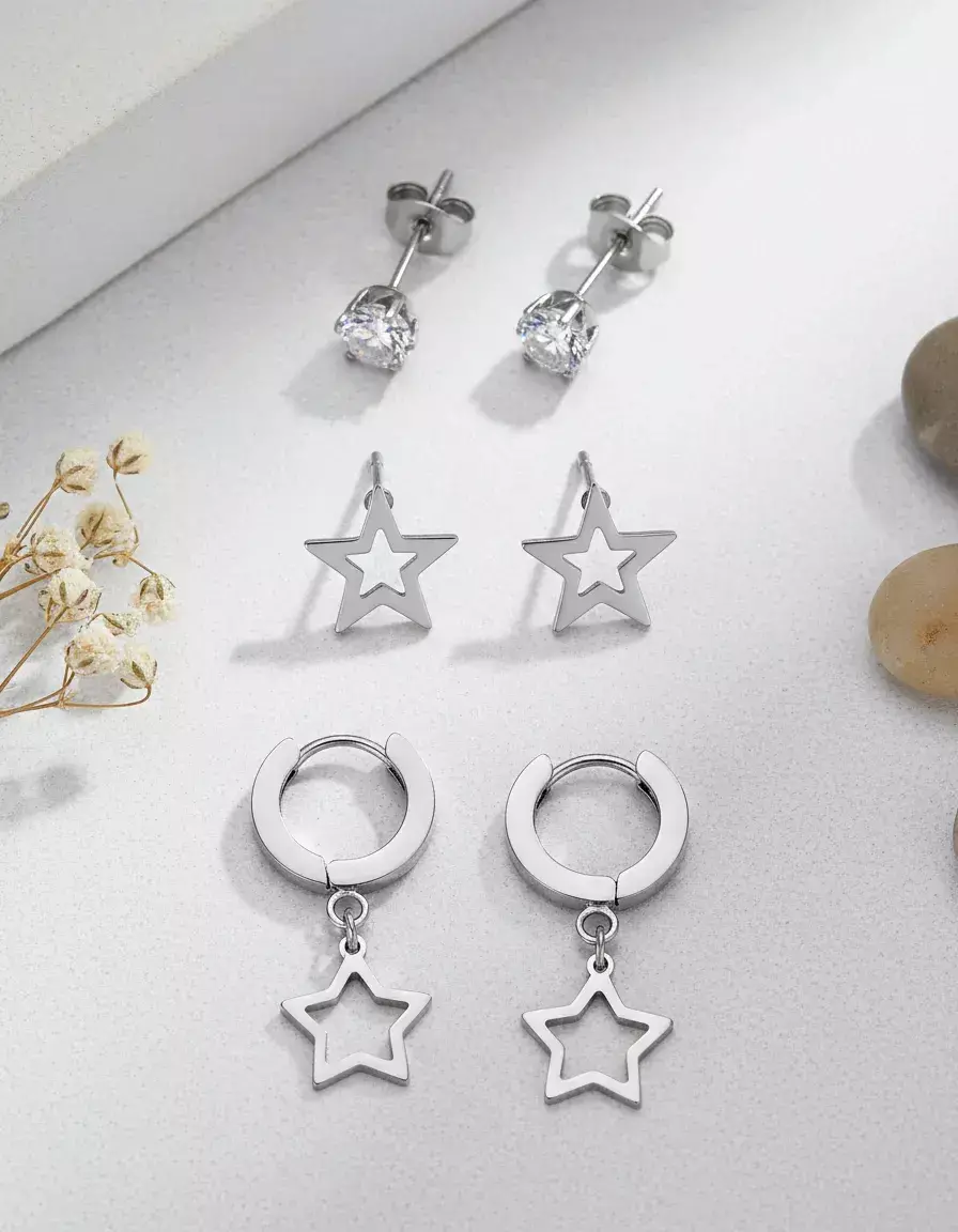 Aros pack x3 estrellas
