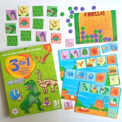 DINOS- 3 JUEGOS EN 1 - LOTERIA -MEMO-ALINE