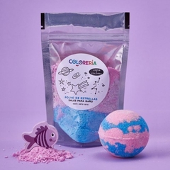 POLVO DE ESTRELLAS ROSA / CELESTE PARA LA BAÑERA