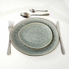 PLATO DE POSTRE DE CERÁMICA IRREGULAR LISBOA 20x16,5CM-6- - comprar online