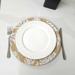 SET X4 PLATO DE SITIO HOJA MONSTERA en internet
