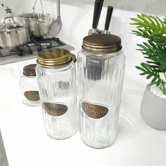 FRASCO REDONDO DE VIDRIO LINEA KOTAH BRONCE 10,8x26CM - 1,6L -1- en internet