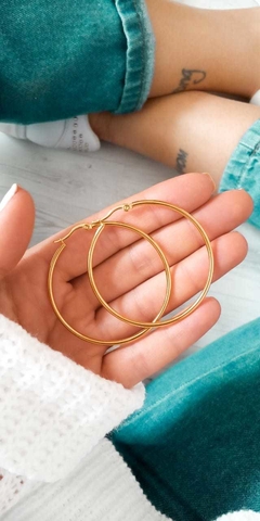 AROS ARGOLLAS 3,5cm ACERO DORADO