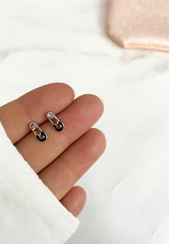 AROS ALFILER NEGRO ACERO QUIRURGICO