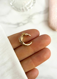 EAR CUFF SILVER CON CUBIC COLOR ACERO DORADO - Simonka Complementos