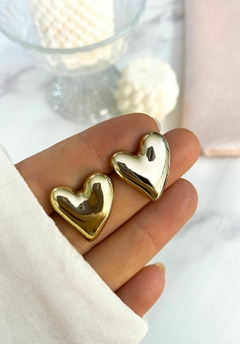 AROS CORAZON MIRNA ACERO DORADO - comprar online