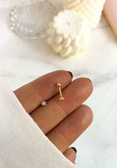 AROS PIRCING ESTRELLA ACERO DORADO en internet
