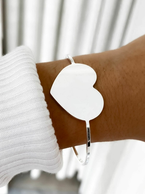 PULSERA CORAZON ACERO BLANCO - comprar online