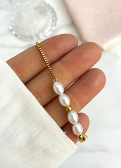 PULSERA ESMERALDA ACERO DORADO en internet