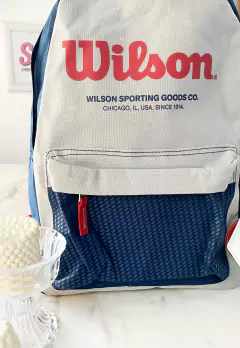 MOCHILA WILSON GRIS Y AZUL - comprar online