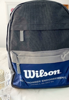 MOCHILA WILSON GRIS Y AZUL - comprar online