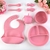 Conjunto de Talheres para Alimentação de Silicone para Bebê 8 Peças – Rosê | BPA Free