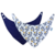 Kit 2 Babadores Bandana Slim Crivale – 100% Algodão – Floral Delicado FB e Poá Azul Marinho