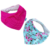 Kit 2 Babadores Bandana Slim Crivale – 100% Algodão – Jardim Delicado Azul Claro e Poá Pink