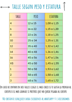 Combinado talle 14 - comprar online
