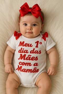 Body Meu 1° dia das Mães + laço