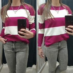 SWEATERS DE BREMER MAGENTA/BLANCO