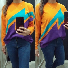SWEATER LONDON NARANJA/VIOLETA