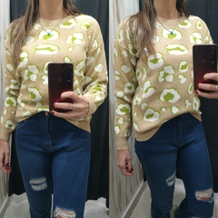 SWEATERS PRINT BEIGE C/VERDE