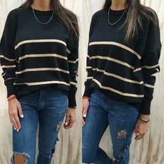 SWEATERS NEGRO C/BEIGE