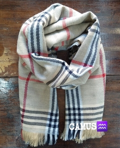 Ruanas burbery gris con beige