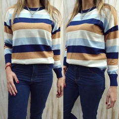 SWEATERS DE BREMER RAYADOS COMBINADOS AZUL
