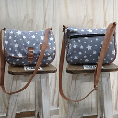 CARTERAS/BANDOLERAS DE LONA ESTRELLAS GRIS
