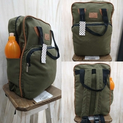 MOCHILAS DE LONA VERDE MILITAR
