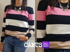 Sweaters rayados combinados