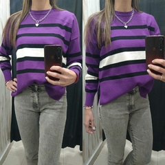 SWEATERS DE BREMER VIOLETA/NEGRO