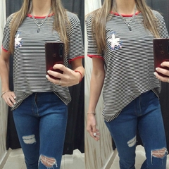REMERAS RAYADAS NEGRA C/ROJO