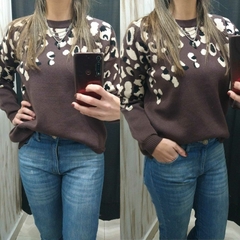 SWEATERS DOBLE BREMER CHOCOLATE C/ PRINT