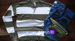 Sweaters rayado verde militar