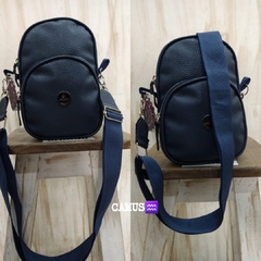 Bandolera Pocket ecocuero azul