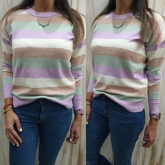 Sweaters Rayaditos Lila /Verde